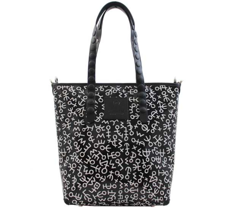 Shopping bag gabs lucrezia test p0073 simboli bianco-nero - dettaglio 1