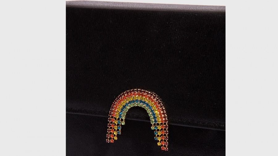 Clutch con chiusura rainbow crystal nalì 16564 nero - dettaglio 4