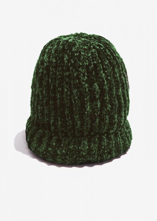 Nalì berretto in ciniglia mkca0053 verde - dettaglio 1