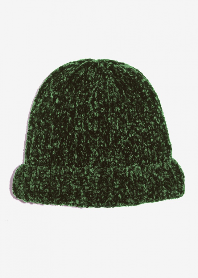 Nalì berretto in ciniglia mkca0053 verde - dettaglio 2
