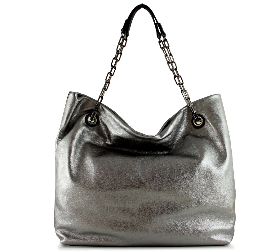 Shopping bag alice 6456 gianni chiarini 6456 lmw-se acciaio e nero - dettaglio 1