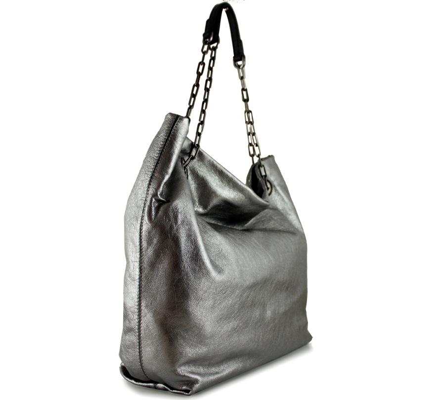 Shopping bag alice 6456 gianni chiarini 6456 lmw-se acciaio e nero - dettaglio 2
