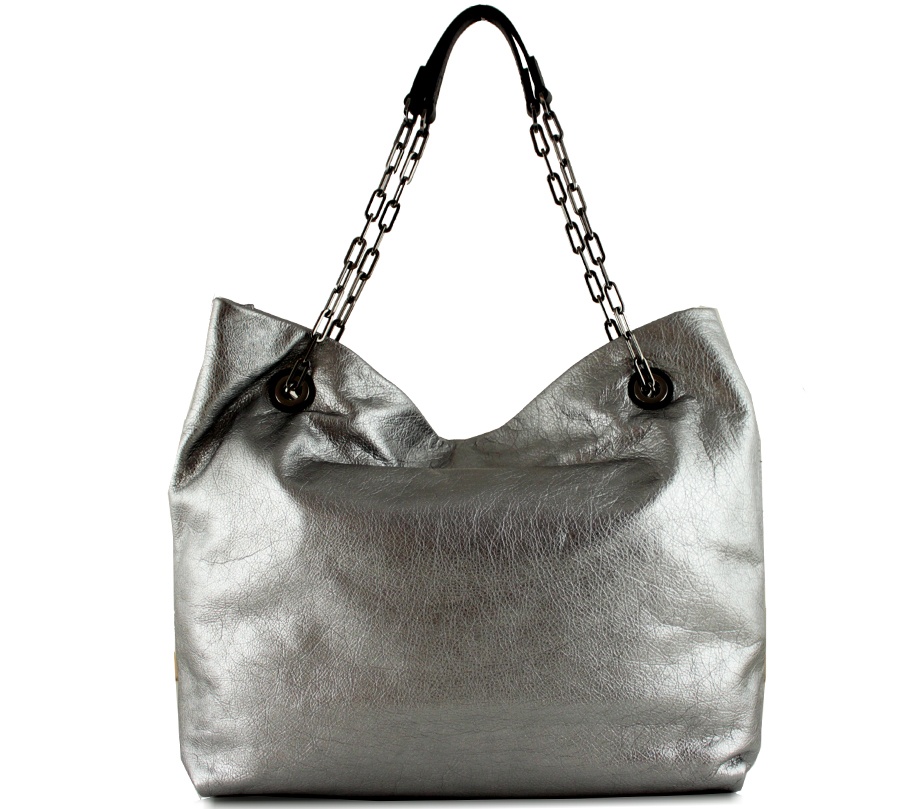 Shopping bag alice 6456 gianni chiarini 6456 lmw-se acciaio e nero - dettaglio 3