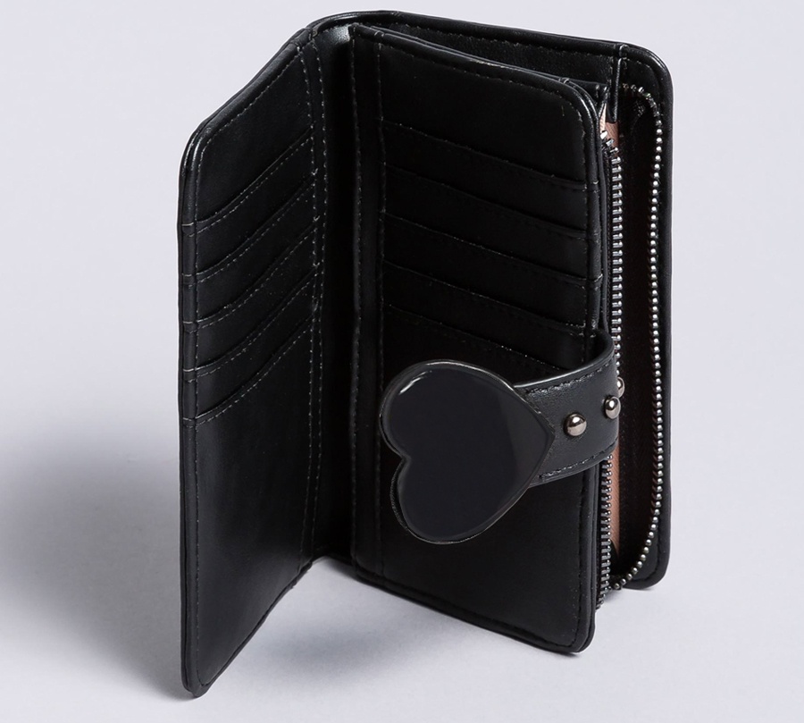 My twin portafoglio con patta in similpelle ra8tfl bicolor nero e nero - dettaglio 2