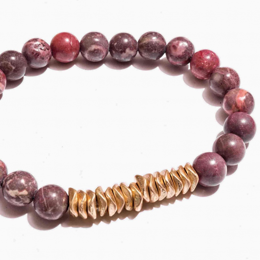 Nalì bracciale elastico beads grandi abbr0066 burgundy - dettaglio 2