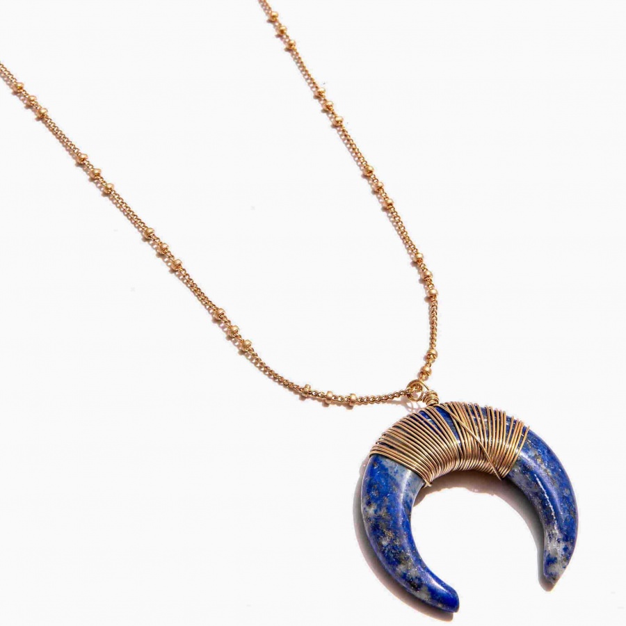 Nalì collana con pendente mezzaluna abcl0065 blu - dettaglio 2