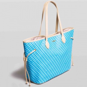 Twinset Shopping bag con stampa farfalle in Similpelle Stampa Farfalle Mykonos Blu Chiaro - dettaglio 1