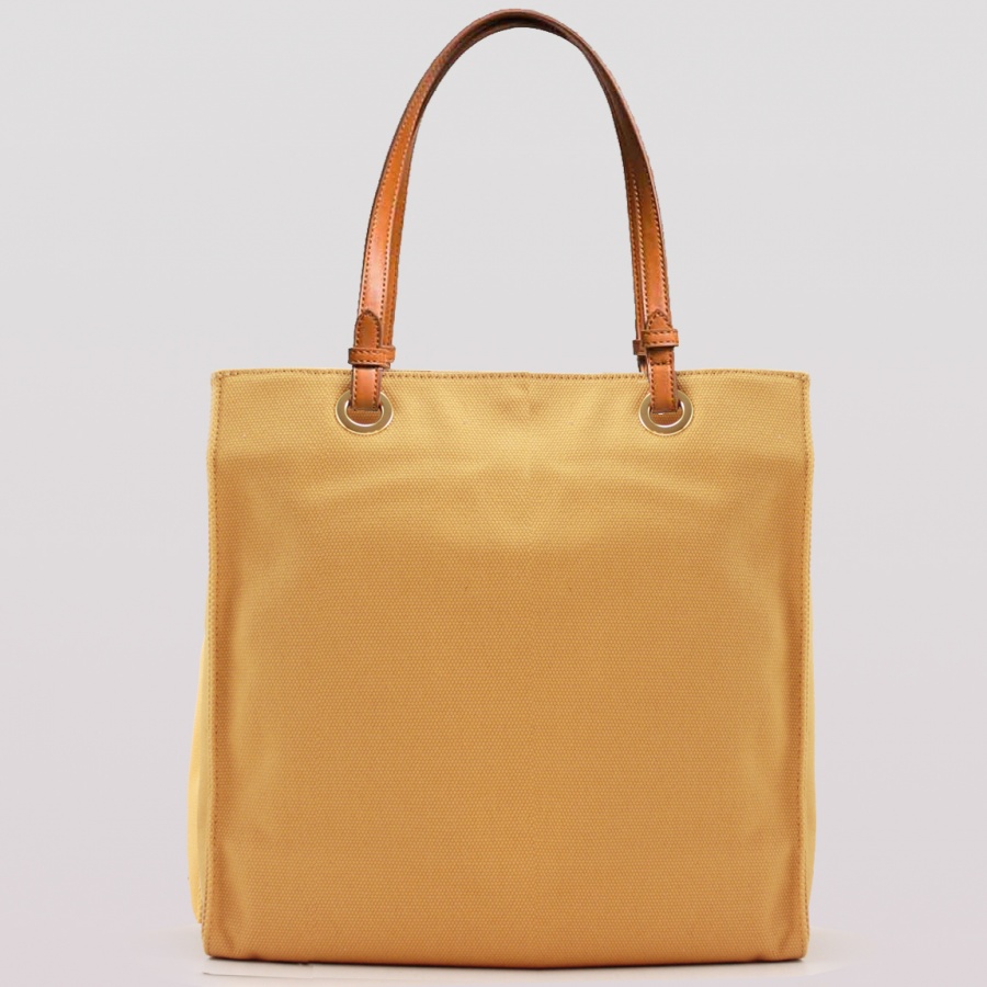 Twinset Shoppin bag Media con logo in Canvas e manici in similpelle Honey Gold - dettaglio 2